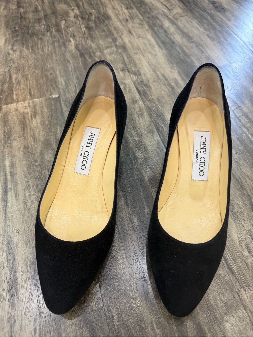 Jimmy Choo Black Suede Pointed Toe Heels